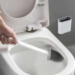 Cseppmentes szilikon wc kefe tartóval