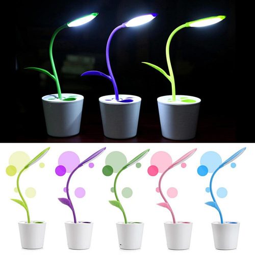 Asztali  USB-s  LED lámpa tolltartóval, növény formájú
