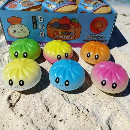 Squishy Dumpling stresszoldó játék egyszínű nagy szivárványos