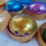 Metálos glitteres Squishy Dumpling 