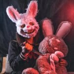 Vérnyúl, véres nyúl, gyilkos nyúl maszk, álarc Halloween 