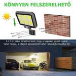 Szuper erős fényű kültéri, mozgásérzékelős, távirányítós LED lámpa, 294cob
