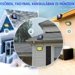 Szuper erős fényű kültéri, mozgásérzékelős, távirányítós LED lámpa, 294cob