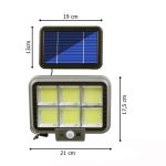Szuper erős fényű kültéri, mozgásérzékelős, távirányítós LED lámpa, 294cob