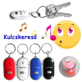 Fütyülős kulcskereső, kulcstartó LED lámpával
