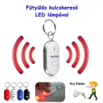 Fütyülős kulcskereső, kulcstartó LED lámpával
