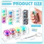 Világító Fidget Keychain Cube klikkelő stresszoldó billentyűzet kulcstartó 4 gombos