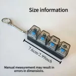 Világító Fidget Keychain Cube klikkelő stresszoldó billentyűzet kulcstartó 4 gombos
