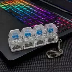 Világító Fidget Keychain Cube klikkelő stresszoldó billentyűzet kulcstartó 4 gombos