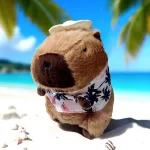 Plüss capybara család nyári ruhában
