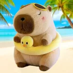 Plüss capybara család nyári ruhában