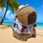 Plüss capybara család nyári ruhában