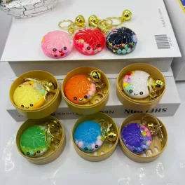   Dumpling gőzgombóc squishy glitteres kulcstartó táskadísz 