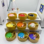 Dumpling gőzgombóc squishy glitteres kulcstartó táskadísz 