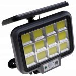 Szuper erős fényű kültéri, mozgásérzékelős, távirányítós LED lámpa, 144 COB