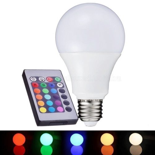 Távirányítós, színváltós, fényerószabályozós RGB LED izzó 5 W