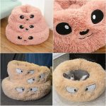 Nyugtató kutya , cicaágy, pihe puha szőrmés kutyafekhely, barna 