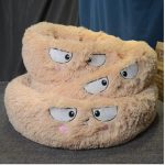 Nyugtató kutya , cicaágy, pihe puha szőrmés kutyafekhely, barna 