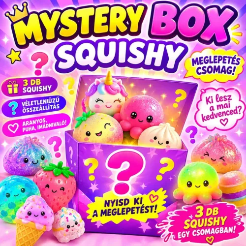 Mystery Box Squishy – 3 db meglepetés dumpling ,  squishy egy csomagban