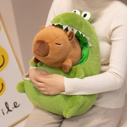 Plüss capybara krokodil dinoszaurusz szájában 