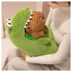 Plüss capybara krokodil dinoszaurusz szájában 