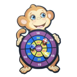   Tépőzáras célbadobó tábla, majom figurás gyermek darts