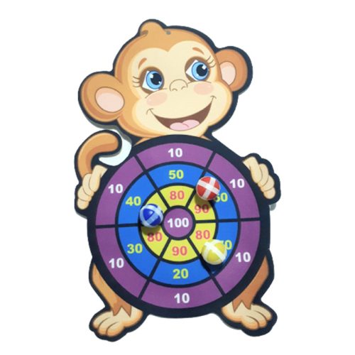 Tépőzáras célbadobó tábla, majom figurás gyermek darts