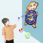Tépőzáras célbadobó tábla, majom figurás gyermek darts