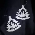 Glitteres, csillogó, fehér karácsonyfa díszek 