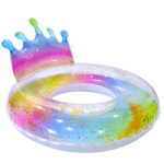 Óriás korona háttámlás, glitteres  úszógumi felnőtteknek 