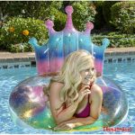 Óriás korona háttámlás, glitteres  úszógumi felnőtteknek 