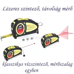 Lézeres vízmérő, távolságmérő 5,2 m szalaggal