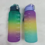 Ombre, színátmenetes motivációs kulacs, ivópalack 1 literes 