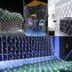 LED-es fényháló, kül- és beltéri, 2x2 m-es, toldható, sorolható