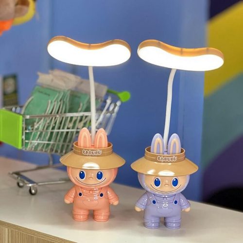 Labubu formájú gyerek asztali lámpa, rugalmas nyakkal, olvasáshoz, tanuláshoz