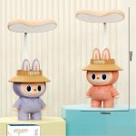 Labubu formájú gyerek asztali lámpa, rugalmas nyakkal, olvasáshoz, tanuláshoz