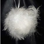 Tollas, pihés karácsonyfadísz, piros és fehér gömb 3db