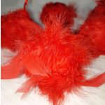 Tollas, pihés karácsonyfadísz, piros és fehér gömb 3db