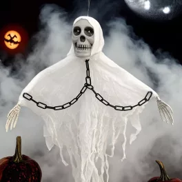   Felakasztható koponya, csontváz, szellem halloween dekoráció 80cm