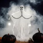 Felakasztható koponya, csontváz, szellem halloween dekoráció 80cm