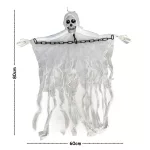 Felakasztható koponya, csontváz, szellem halloween dekoráció 80cm
