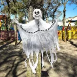 Felakasztható koponya, csontváz, szellem halloween dekoráció 80cm