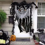 Felakasztható koponya, csontváz, szellem halloween dekoráció 80cm