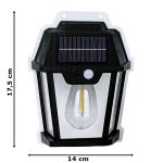 Napelemes, mozgásérzékelős, wolfram izzószál hatású kültéri LED lámpa, 3 izzóval 