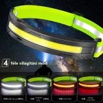 Újratölthető COB LED-es fejlámpa, szuperfényes, 230°-os széles fénysugárral, fényvisszaverő fejpánttal
