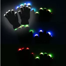 RGB ,világító LED kesztyű, fekete és fehér