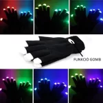 RGB ,világító LED kesztyű, fekete és fehér