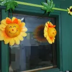 Napraforgós, tavaszi füzér dekoráció 