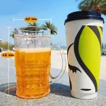 Trükkös söröskorsó, dupla falú hűtő korsó 500 ml