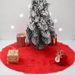 Karácsonyfatalp takaró, karácsonyfa szoknya , rózsaszín szőrme , műszőrme 90cm